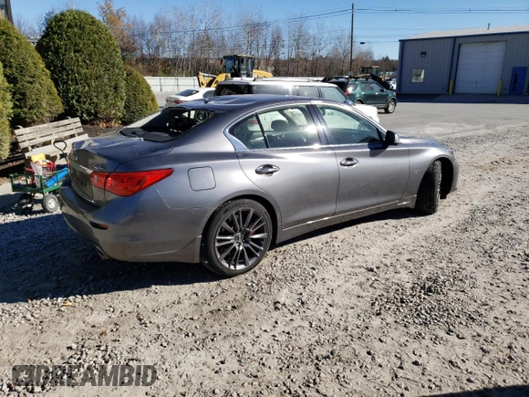 2017 Infiniti Q50 Red Sport 400 with VIN JN1FV7ARXHM870167, listed as a Copart auction lot 80532034 with 41,643 mi miles and Salvage Title. Bid and sale history available at carsss.com. Image 3.