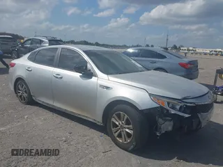 2018 Kia Optima LX with VIN 5XXGT4L39JG235287, listed as a IAAI auction lot 41802035 with 96,412 mi miles. Bid and sale history available at carsss.com. Image 1.