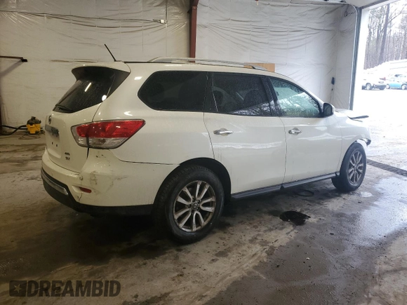 2015 Nissan Pathfinder S z VIN 5N1AR2MM8FC682891, wystawiony jako Copart lot #59509385 z przebiegiem Nie podano mil oraz Nie do naprawy • Non repairable. Historia ofert i sprzedaży dostępna na DreamBid. Obrazek 3.