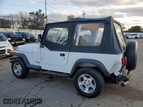 1993 Jeep Wrangler "S" with VIN 1J4FY19P8PP218787, listed as a Copart auction lot 86955894 with 253,568 mi miles and Salvage Title. Bid and sale history available at carsss.com. Image 2.