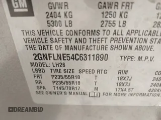 2012 Chevrolet Equinox LT w/2LT with VIN 2GNFLNE54C6311890, listed as a IAAI auction lot 41769617 with 45,799 mi miles. Bid and sale history available at carsss.com. Image 9.