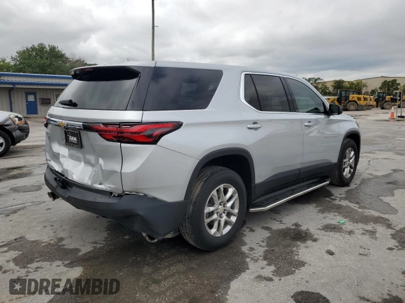 2022 Chevrolet Traverse LS with VIN 1GNERFKW1NJ100987, listed as a Copart auction lot 52361825 with 34,846 mi miles and Salvage title. Bid and sale history available at DreamBid. Image 3.