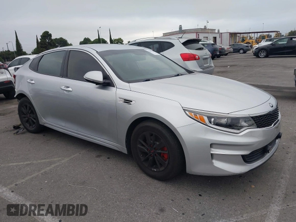 2018 Kia Optima S with VIN 5XXGT4L35JG216039, listed as a IAAI auction lot 42451216 with 91,679 mi miles and . Bid and sale history available at DreamBid. Image 1.