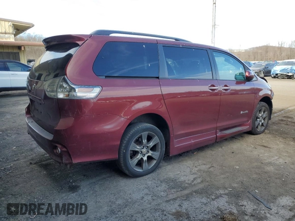 2015 Toyota Sienna SE with VIN 5TDXK3DC9FS565674, listed as a Copart auction lot 81254394 with 56,502 mi miles and Salvage Title. Bid and sale history available at DreamBid. Image 3.