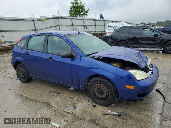 2005 Ford Focus S with VIN 3FAFP37N35R156460, listed as a Copart auction lot 58781635 with 231,066 mi miles and Salvage title. Bid and sale history available at DreamBid. Image 4.