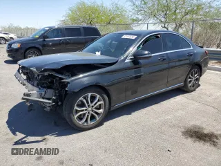 2016 Mercedes-Benz C 300 with VIN 55SWF4JB9GU164633, listed as a Copart auction lot 57497585 with 123,732 mi miles and Salvage title. Bid and sale history available at DreamBid. Image 1.