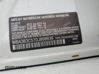 2013 BMW 3 Series 328i xDrive with VIN WBA3B3C57DJ898836, listed as a Copart auction lot 51483555 with 104,500 mi miles and Salvage Title. Bid and sale history available at carsss.com. Image 14.