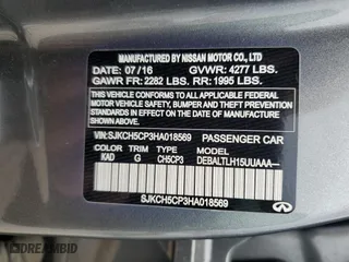 2017 Infiniti QX30 Sport with VIN SJKCH5CP3HA018569, listed as a Copart auction lot 70420103 with 80,025 mi miles. Bid and sale history available at carsss.com. Image 13.