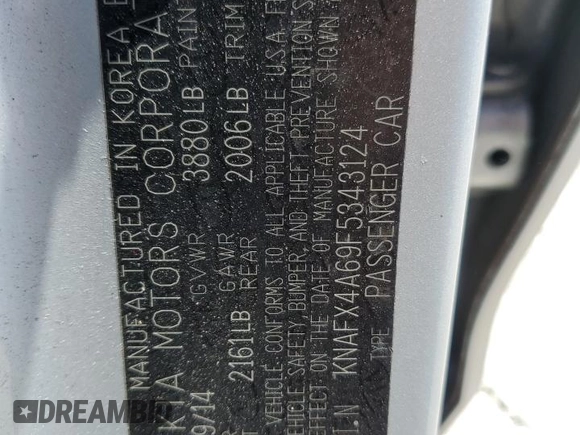 2015 Kia Forte LX with VIN KNAFX4A69F5343124, listed as a Copart auction lot 54858145 with 130,488 mi miles and Salvage Title. Bid and sale history available at carsss.com. Image 12.