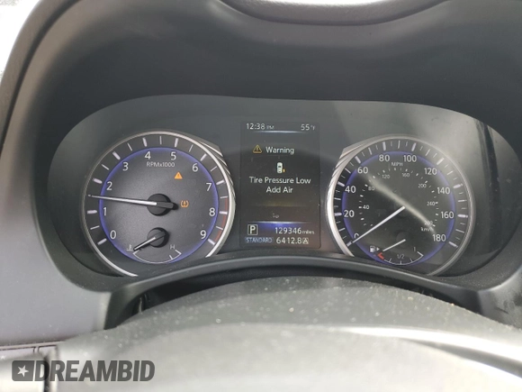 2015 Infiniti Q50 Premium with VIN JN1BV7AR3FM411834, listed as a Copart auction lot 48333555 with 129,346 mi miles and Salvage Title. Bid and sale history available at carsss.com. Image 9.