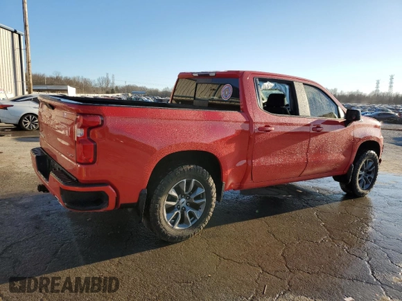 2021 Chevrolet Silverado 1500 RST with VIN 1GCUYEET1MZ356839, listed as a Copart auction lot 43963905 with 53,608 mi miles and Salvage Title. Bid and sale history available at carsss.com. Image 3.