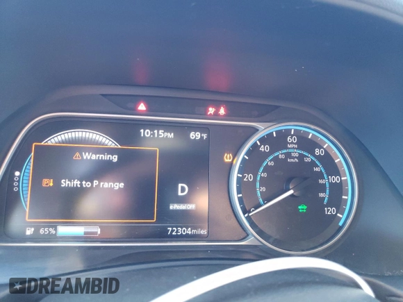 2020 Nissan LEAF with VIN 1N4BZ1BP8LC305334, listed as a Copart auction lot 50369965 with 72,304 mi miles and Clean title. Bid and sale history available at DreamBid. Image 9.