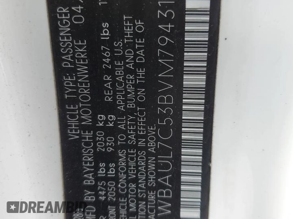 2011 BMW 1 Series 128i with VIN WBAUL7C53BVM79431, listed as a Copart auction lot 47043915 with 213,255 mi miles and Salvage title. Bid and sale history available at DreamBid. Image 12.