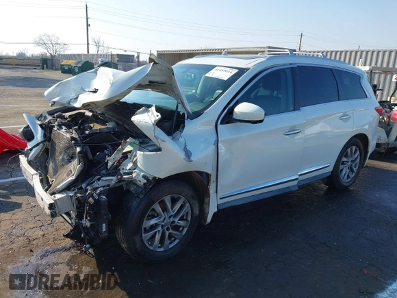 2013 Infiniti JX35 with VIN 5N1AL0MM5DC334193, listed as a IAAI auction lot 41459014 with Not Provided miles and . Bid and sale history available at DreamBid. Image 2.