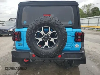 2021 Jeep Wrangler Unlimited Rubicon with VIN 1C4JJXFM4MW617635, listed as a Copart auction lot 58956205 with 52,995 mi miles and Salvage title. Bid and sale history available at DreamBid. Image 6.