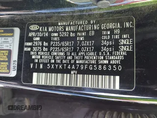 2015 Kia Sorento LX with VIN 5XYKT4A79FG586350, listed as a IAAI auction lot 42024191 with 144,550 mi miles. Bid and sale history available at carsss.com. Image 9.