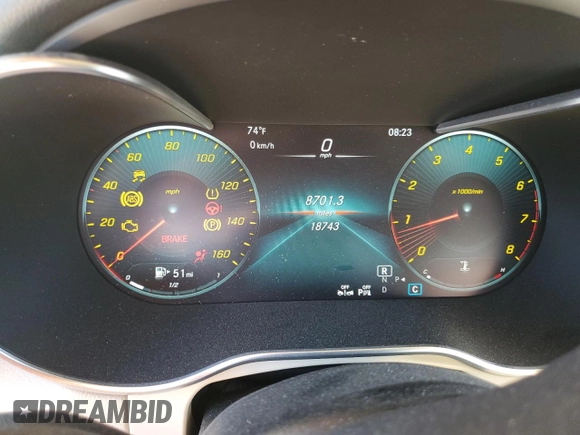 2021 Mercedes-Benz GLC 300 with VIN W1N0G8DB1MF917983, listed as a Copart auction lot 64031905 with 18,743 mi miles and Salvage title. Bid and sale history available at DreamBid. Image 9.