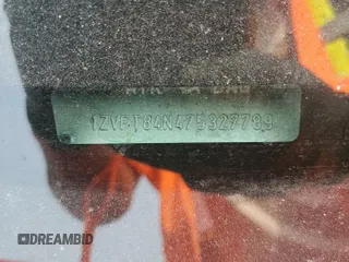 2007 Ford Mustang Deluxe with VIN 1ZVFT84N475327789, listed as a Copart auction lot 59696285 with 192,049 mi miles and Salvage title. Bid and sale history available at DreamBid. Image 12.