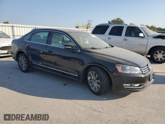 2013 Volkswagen Passat SEL Premium with VIN 1VWCH7A34DC075132, listed as a Copart auction lot 75872334 with 176,819 mi miles and Salvage Title. Bid and sale history available at carsss.com. Image 4.