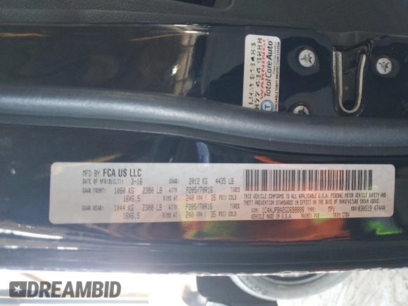 2016 Jeep Patriot Sport with VIN 1C4NJPBA2GD698888, listed as a Copart auction lot 54781895 with 189,778 mi miles and Clean Title. Bid and sale history available at carsss.com. Image 12.