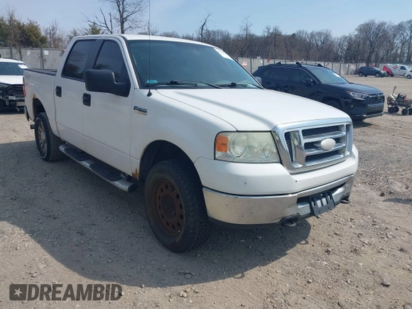 2008 Ford F-150 XL with VIN 1FTRW14W48FA71852, listed as a IAAI auction lot 41786185 with 221,186 mi miles. Bid and sale history available at carsss.com. Image 1.