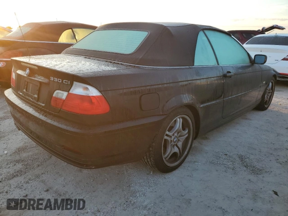 2003 BMW 3 Series 330Ci with VIN WBABS53413JU98493, listed as a Copart auction lot 74194424 with 0 mi miles and Non Repairable. Bid and sale history available at carsss.com. Image 3.