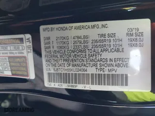 2019 Acura RDX w/Technology Pkg with VIN 5J8TC1H55KL024064, listed as a IAAI auction lot 41357149 with 62,598 mi miles. Bid and sale history available at carsss.com. Image 9.