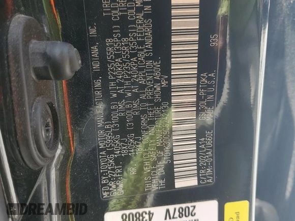 2012 Toyota Sienna XLE AAS с VIN 5TDYK3DC9CS242130, выставлен на аукционе Copart как лот 60423935 с пробегом 175 387 миль миль и Списание • Salvage title. История ставок и продаж доступна на DreamBid. Изображение 13.