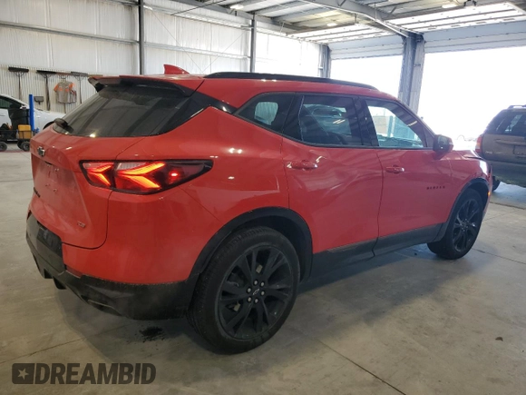 2021 Chevrolet Blazer RS with VIN 3GNKBKRS6MS565619, listed as a Copart auction lot 54439495 with 46,046 mi miles and Salvage title. Bid and sale history available at DreamBid. Image 3.
