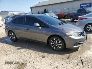 2013 Honda Civic EX with VIN 2HGFB2F89DH506846, listed as a Copart auction lot 53423285 with 92,542 mi miles and Salvage Title. Bid and sale history available at DreamBid. Image 4.