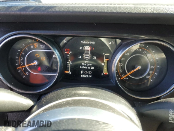2020 Jeep Wrangler Unlimited Sahara Altitude with VIN 1C4HJXEG2LW101881, listed as a Copart auction lot 41853615 with 68,321 mi miles and Salvage title. Bid and sale history available at DreamBid. Image 9.
