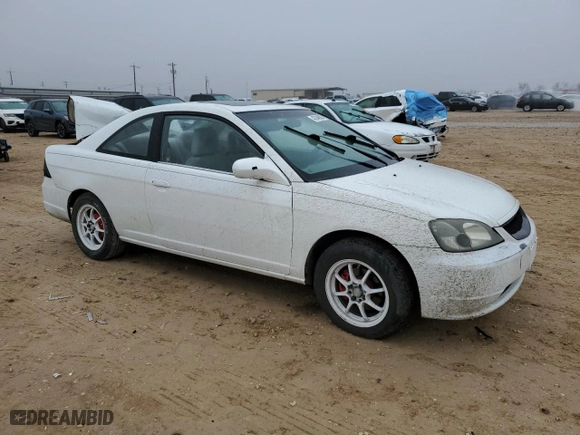 2001 Honda Civic EX with VIN 1HGEM22901L101526, listed as a Copart auction lot 43346935 with 240,594 mi miles and Salvage Title. Bid and sale history available at carsss.com. Image 4.