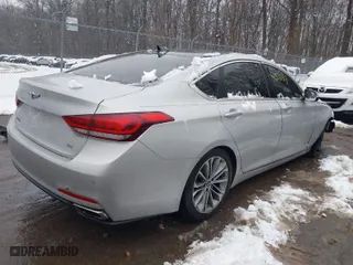 2017 Genesis G80 3.8L with VIN KMHGN4JE0HU203486, listed as a IAAI auction lot 41571417 with 93,418 mi miles. Bid and sale history available at carsss.com. Image 4.