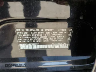2015 Volkswagen CC Lux with VIN WVWRN7AN3FE826820, listed as a Copart auction lot 60400263 with 103,165 mi miles. Bid and sale history available at carsss.com. Image 15.