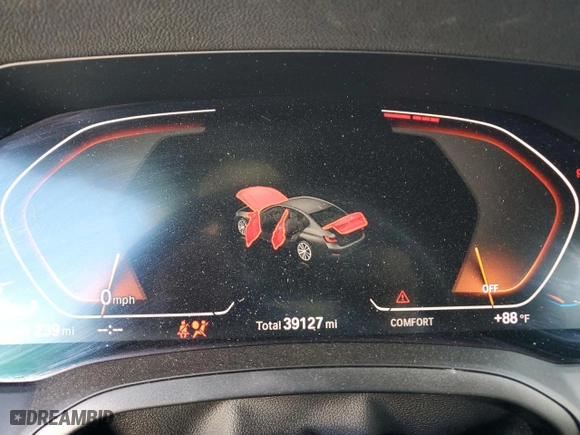 2020 BMW 3 Series 330i with VIN WBA5R1C06LFH94775, listed as a Copart auction lot 88981515 with 39,127 mi miles and Salvage Title. Bid and sale history available at carsss.com. Image 9.