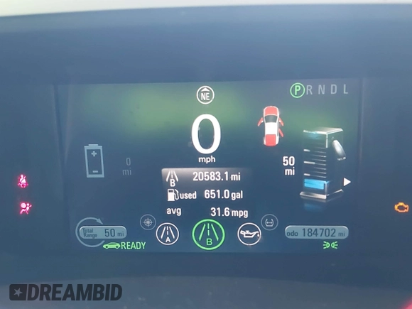 2013 Chevrolet Volt with VIN 1G1RE6E47DU125883, listed as a IAAI auction lot 42149747 with 184,702 mi miles and . Bid and sale history available at carsss.com. Image 13.