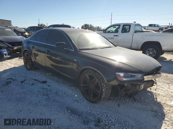 2013 Audi A4 Prestige with VIN WAUKFAFL2DA162742, listed as a Copart auction lot 80587374 with 184,580 mi miles and Salvage Title. Bid and sale history available at carsss.com. Image 4.