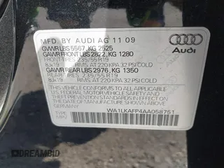 2010 Audi Q5 Premium Plus z VIN WA1LKAFP4AA058751, wystawiony jako IAAI lot #42414738 z przebiegiem 152 771 mil mil oraz . Historia ofert i sprzedaży dostępna na DreamBid. Obrazek 9.