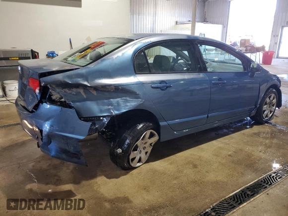 2008 Honda Civic LX with VIN 2HGFA16518H535542, listed as a Copart auction lot 45506495 with 58,148 mi miles and Salvage Title. Bid and sale history available at DreamBid. Image 3.
