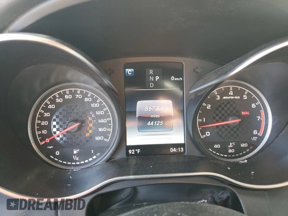 2017 Mercedes-Benz C 43 AMG with VIN WDDWK6EB2HF520135, listed as a Copart auction lot 72433934 with 44,125 mi miles and Salvage title. Bid and sale history available at DreamBid. Image 9.