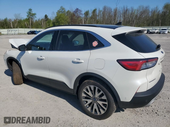 2020 Ford Escape Titanium Hybrid z VIN 1FMCU9DZ4LUC12763, wystawiony jako Copart lot #56589615 z przebiegiem Nie podano mil oraz Szkoda całkowita • Salvage title. Historia ofert i sprzedaży dostępna na DreamBid. Obrazek 2.