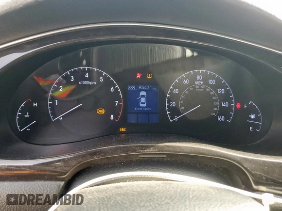 2013 Hyundai Genesis 3.8L with VIN KMHGC4DD4DU243086, listed as a Copart auction lot 60166675 with 95,471 mi miles and Salvage title. Bid and sale history available at DreamBid. Image 9.