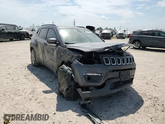 2021 Jeep Compass Latitude with VIN 3C4NJCBB0MT505824, listed as a Copart auction lot 53182825 with 124,628 mi miles and Salvage title. Bid and sale history available at DreamBid. Image 12.