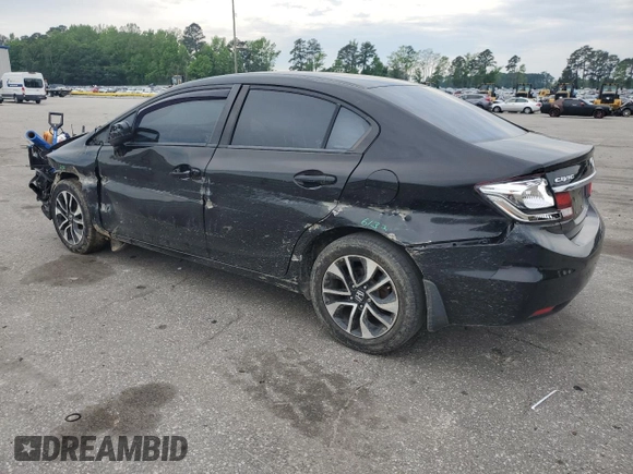2015 Honda Civic EX with VIN 19XFB2F8XFE015585, listed as a Copart auction lot 53138455 with 127,651 mi miles and Salvage Title. Bid and sale history available at DreamBid. Image 2.
