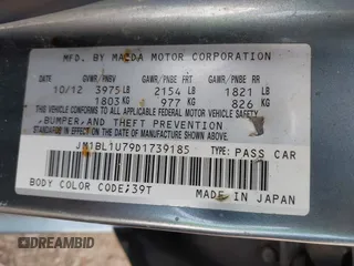 2013 Mazda Mazda3 i Sport with VIN JM1BL1U79D1739185, listed as a IAAI auction lot 41700135 with 300,823 mi miles. Bid and sale history available at carsss.com. Image 9.