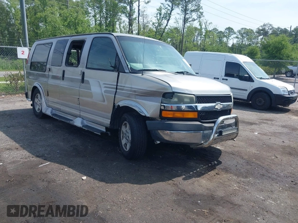 2003 Chevrolet Express Passenger z VIN 1GBFG15X131201183, wystawiony jako IAAI lot #42194710 z przebiegiem 207 602 mil mil oraz . Historia ofert i sprzedaży dostępna na DreamBid. Obrazek 1.