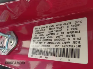 2014 Acura TSX Technology with VIN JH4CU2F62EC001504, listed as a IAAI auction lot 42380603 with 136,715 mi miles and . Bid and sale history available at DreamBid. Image 9.