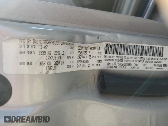2007 Jeep Commander Limited with VIN 1J8HH58287C622524, listed as a Copart auction lot 67489244 with 237,661 mi miles and Salvage title. Bid and sale history available at DreamBid. Image 14.