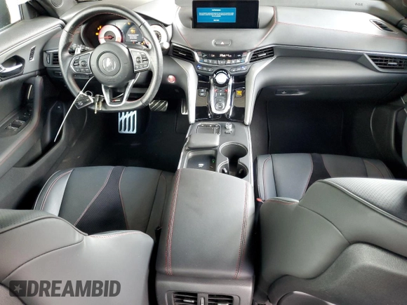 2022 Acura TLX w/A-Spec Package with VIN 19UUB5F57NA000267, listed as a Copart auction lot 60455005 with 26,040 mi miles and Salvage title. Bid and sale history available at DreamBid. Image 8.