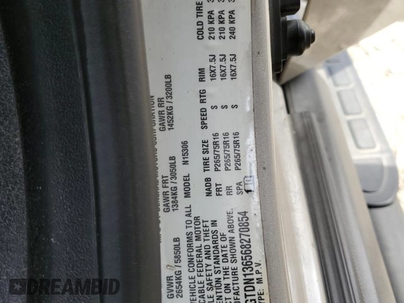 2006 Hummer H3 with VIN 5GTDN136568270854, listed as a Copart auction lot 42046995 with 121,806 mi miles and Salvage Title. Bid and sale history available at DreamBid. Image 16.